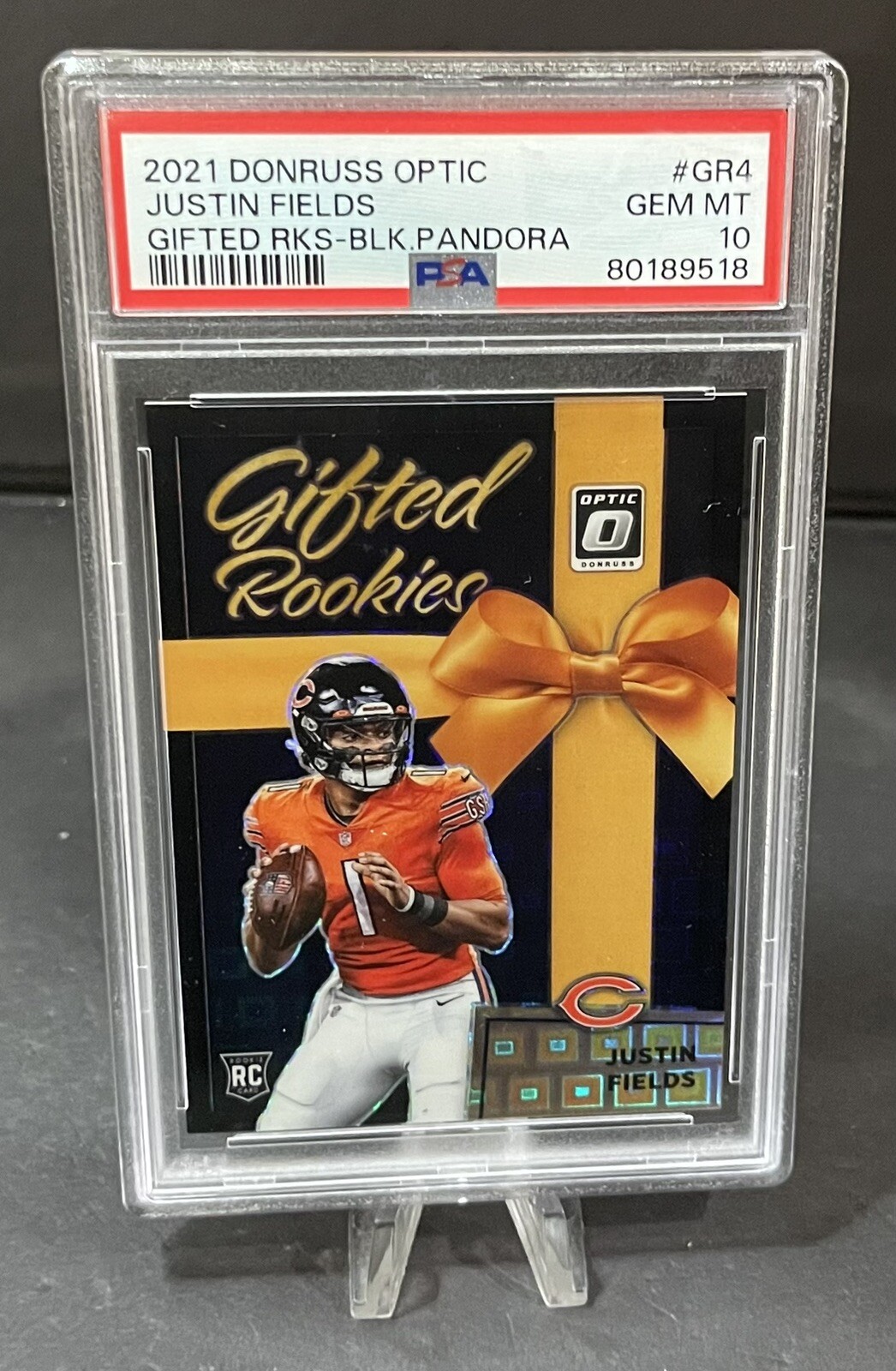 2021 Panini Donruss Optic JUSTIN FIELDS Gifted Rookie Black Pandora /25 PSA 10