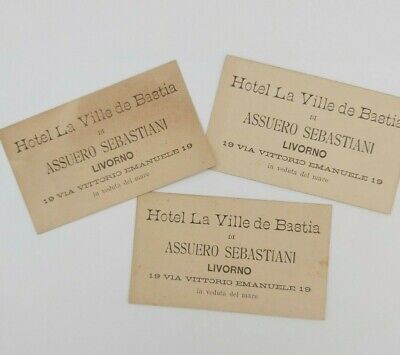 Lotto 3 Biglietti Da Visita Hotel De La Ville De Bastia Livorno Anni Ebay