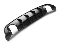 SRT Style Rear Bumper Dual Exhaust Diffuser; Unpainted(15-16 Charger Scat Pack,