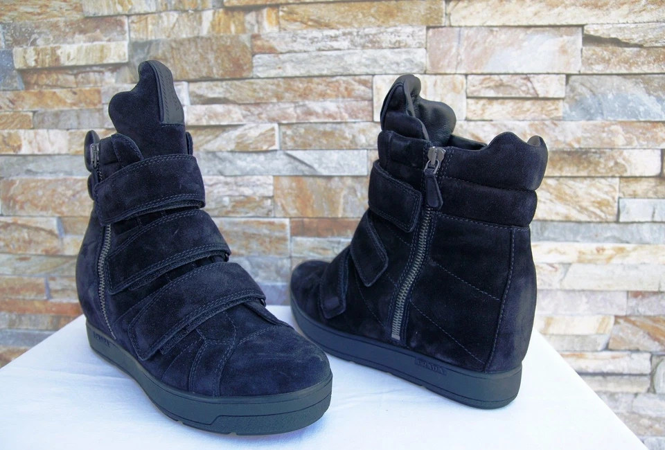 PRADA Talla 35 Botines Zapatos 3TZ035 Ante Negro Nuevo Antiguo PVPR550 € - Imagen 4 de 4