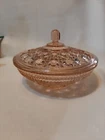 Vintage Indiana Candy Dish Covered Windsor Pink Depression Glass