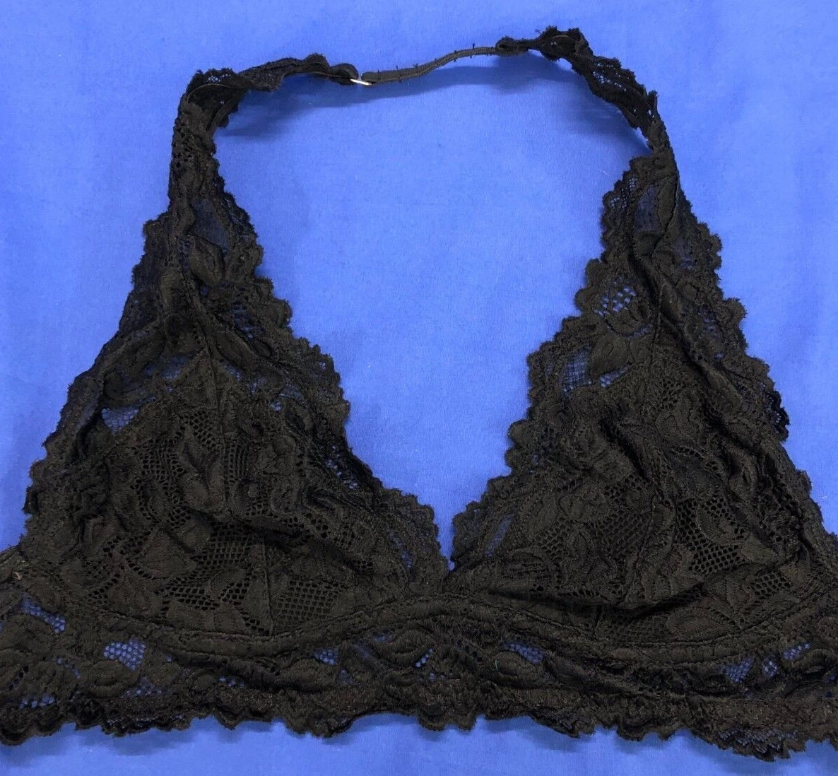 UNDIE COUTURE BRA Lauren Copeland Lined Wireless FLORAL LACE Bralette Black  S