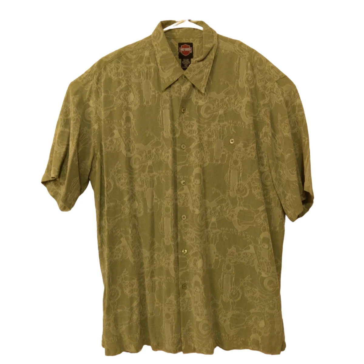 Harley-Davidson Silk Hawaiian Casual Button-Down Shirts for Men
