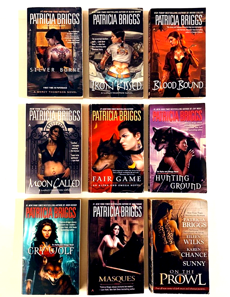 9 book lot by patricia briggs silver borne moon called iron kissed