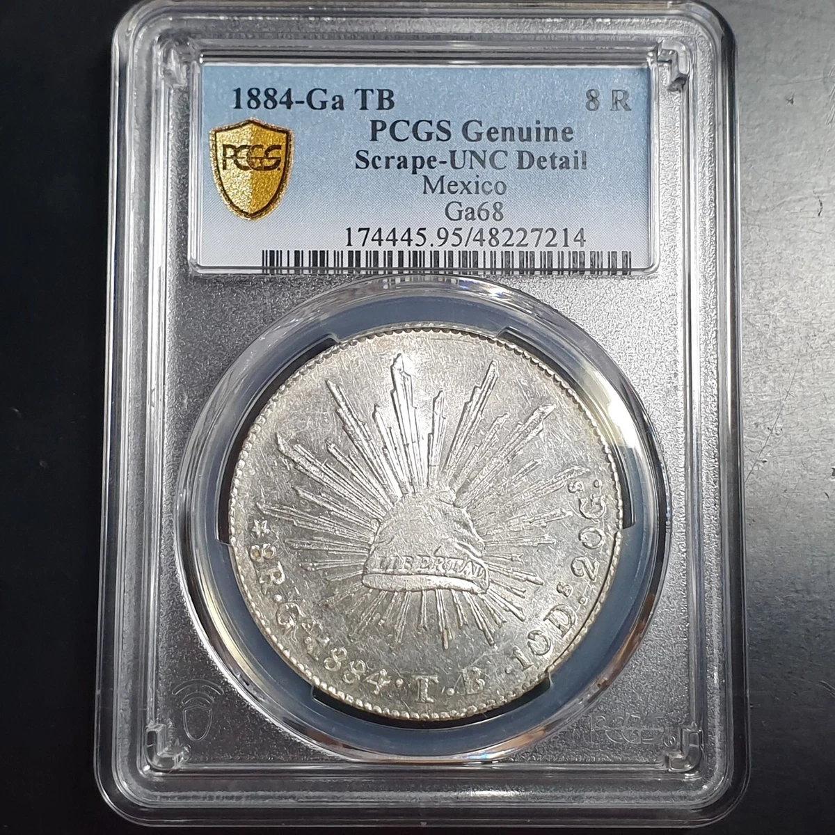 NGC UNC-D メキシコ 1892CA 8R 銀貨　未使用 1892-HO|FG Mexico 8 Reales NGC Chopmarked - CV Coins & Collectables