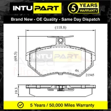 Fits Audi A4 VW Passat 1.6 1.8 1.9 TDi 2.6 Intupart Front Brake Pads Set