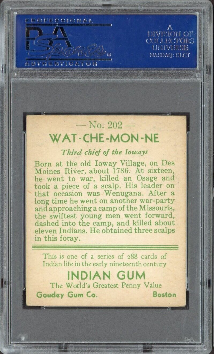 1933 Goudey Indian Gum (Series of 48) #206 Alchise (PSA 5 EX) High