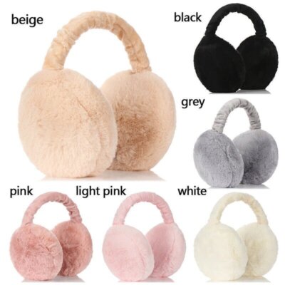 Foldable Winter Ear Muffs Faux Fur Ear Warmers Women  display picture 2