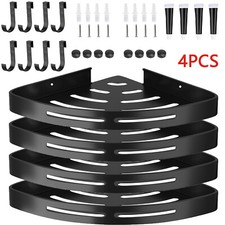 4PCS Bathroom Rack Shower Shelf Caddy Triangular Storage Holder Corner Tray Rack