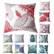 Set of 4 Cushion Covers Decorative Throw Leaf Pattern Pillow Covers Sofa 18x18"