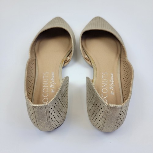 Coconuts by Matisse Gold Perforated D'orsay Pointed Toe Flats NWOT Size 8 - 第 4/7 張圖片