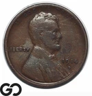 1914-D Lincoln Cent Wheat Penny *Significant Key Date In Series* Obv Doubling!
