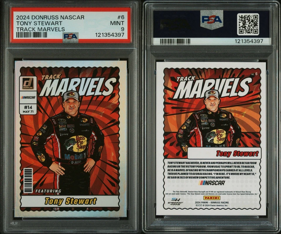 Donruss NASCAR 2024 Track Marvels #6 Tony Stewart SP PSA 9 Foto 3 de 3