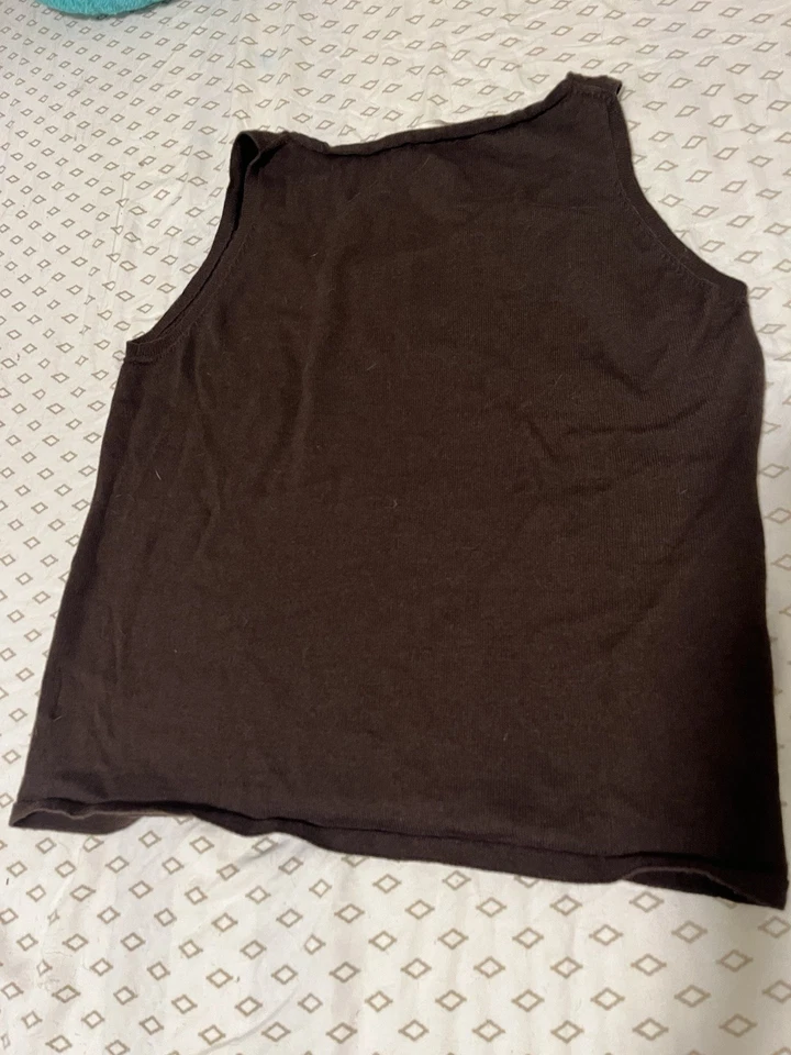 Camiseta sin mangas vintage Ellen Tracy marrón talla XL Foto 3 de 3