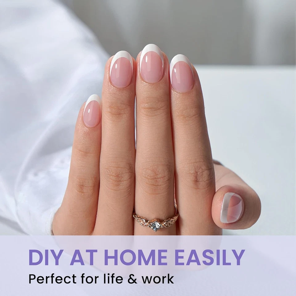 Btartbox Extra Short Almond Nail Tips - 320Pcs Half Matte Soft Gel Tips, Acrylic - Image 2 of 4