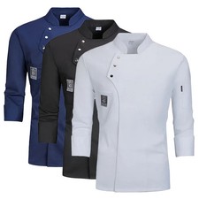 Long Sleeve Chef Coat for Big Men  Perfect Uniform for Kitchen Staff