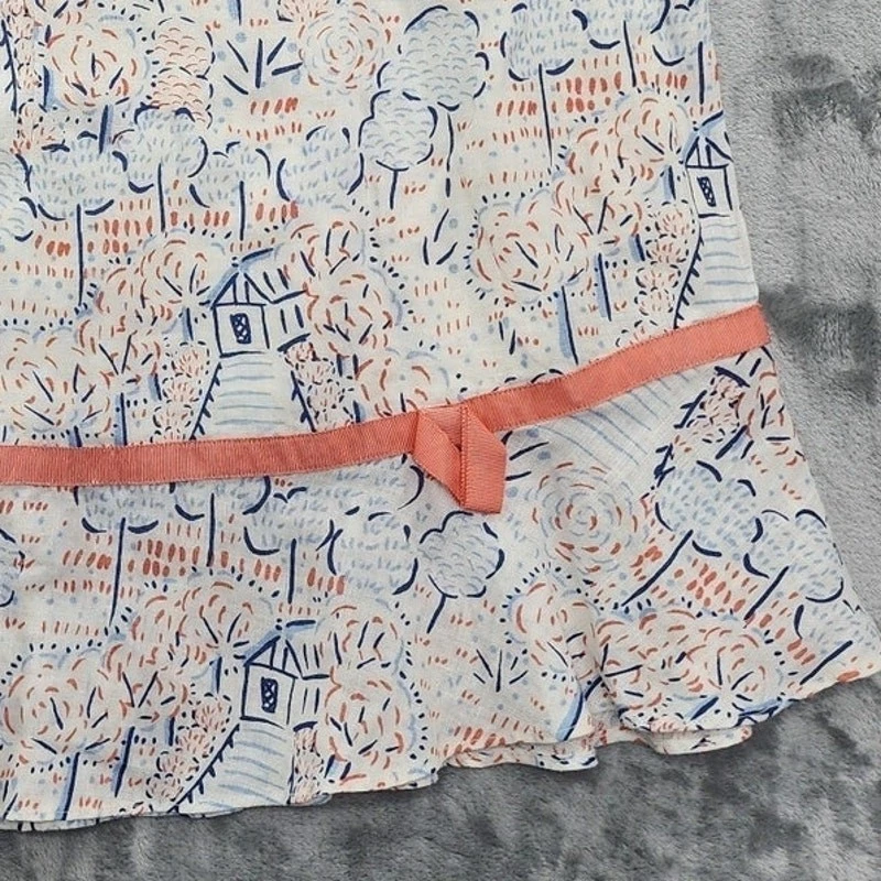 Falda vintage Liz Claiborne para mujer 8 PETITE estampada lino línea A lazo Preppy Foto 2 de 4