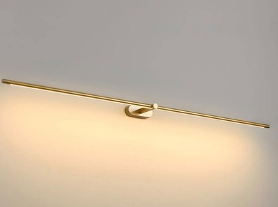 Minimalist Linear Wall Lamp, Gold & Dimmable, Brand New, 27  x H 2 