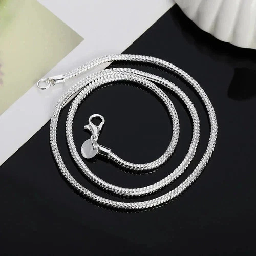 925 Sterling Silver Snake Chain Necklace 1MMThin Dainty Chain 40CM 16in image 4