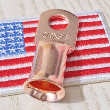 10-50X Copper Ends Lug Cable 2/0AWG Wire Connector 3/8" Ring Battery Terminal US