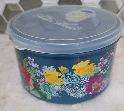 Pioneer Woman Round 45oz Container W/Steam Release Vent.  Country Garden