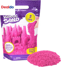 , 2Lbs Pink Play Sand, Easter Basket Stuffers, Moldable Sensory Toys for Kids, R