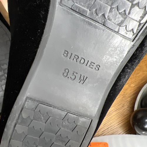 Birdies The Starling Slip On Flats Women's Size 8.5 Wide Black Velvet Loafers - Picture 10 of 11