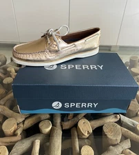 SPERRY AO 2 EYE Gold Leather Boat Shoes $100 MSRP Size 7.5