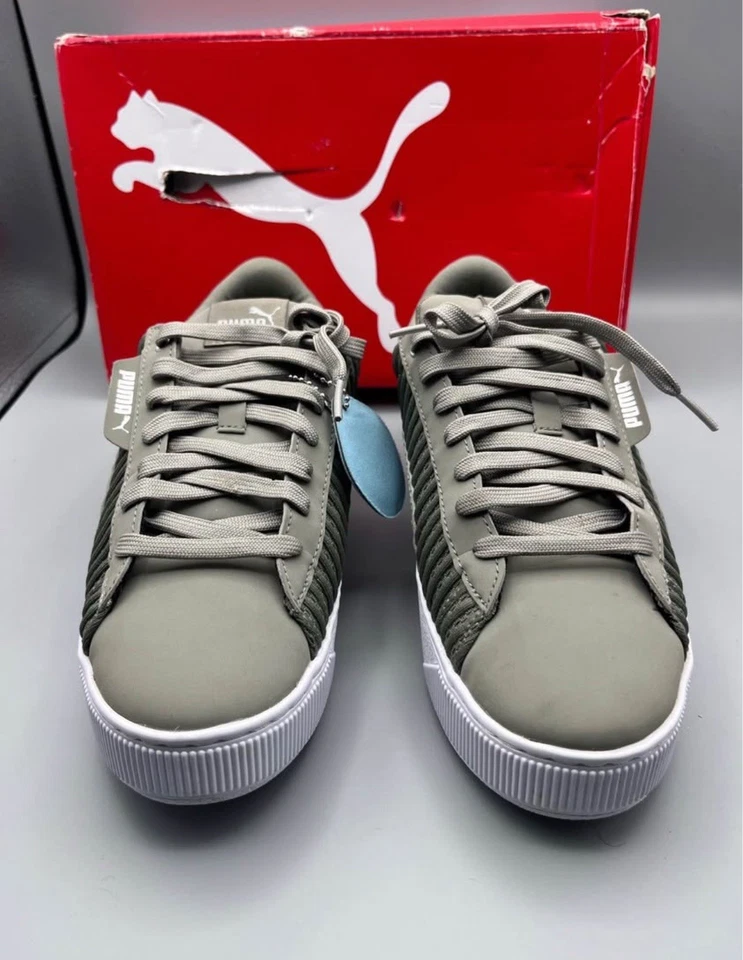 Puma Vikky Gray Green Soft Foam Olive Sneaker Women's Size 8.5 Platform Shoes - Image 3 of 4
