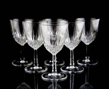 Cristal D'Arques Diamant Claret Wine Glasses Set of 6 Vintage Stemware France