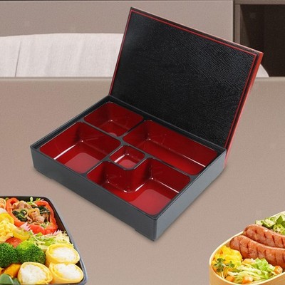 Japanische Bento Box, Lunchbox, Rot Und Schwarz, 5 Fächer, Japanisches Sushi