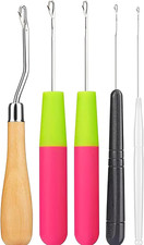 5Pcs/Sets Bent Latch Hook Crochet Hooks Hair Braiding Tools Dreadlocks Different