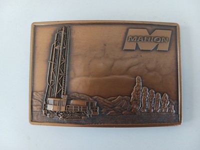 Vintage Marion Iron Ore Mining Belt Buckle Rotary Blasthole Drill Rigs