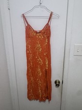 Urban Outfitters Women's Dress in Orange Floral Size Small Petite