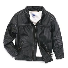 Boys Leather Jackets New Spring Children Collar Motorcycle 13-14 Years Black