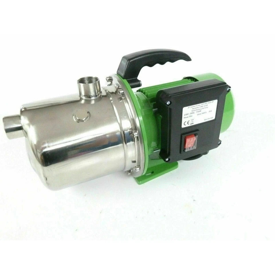 CHM GMBH Gartenpumpe Edelstahl JET Pumpe 1300 Watt 5,5 Bar 5400 L/h Pumpe Hauswasserwerk