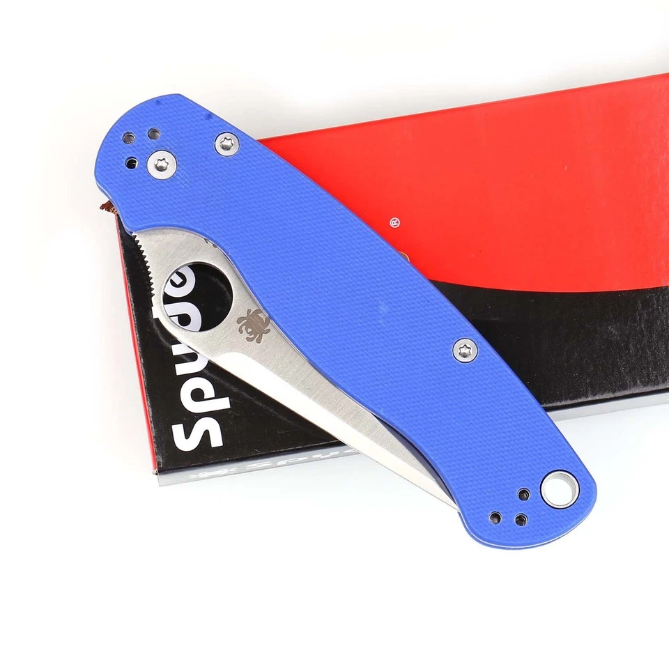 Blue G10 Handle Lockback Camping Outdoor Hunting Tactical Folding Knife Tools - Image 4 of 4