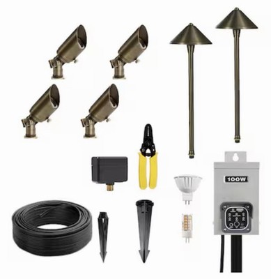  QUIK SHIP VOLT PRO Solid-Brass LED Landscape Light Kit 6-lights LOWKIT1