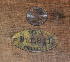 VTG GM Delco Products Brass ID Tag Locker Tools D 11,841
