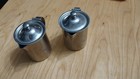 Stainless Steel Creamer Or Warm Syrup Pitcher w/hinged lids and handles — photo 6