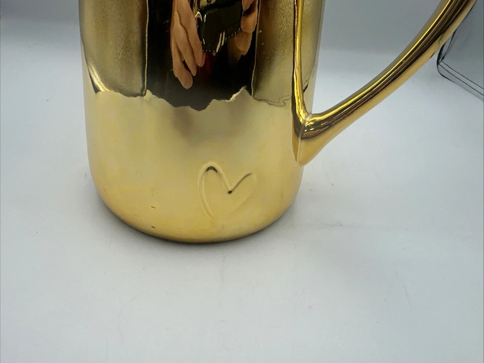 Royal Worcester Like oro en relieve con corazón porcelana 32 oz. "Jarra de 7"" de alto" Foto 2 de 4