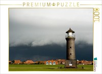 Calvendo Puzzle Memmertfeuer Lighthouse | 1000 Pieces, Finished Size 25.2 × 18.9