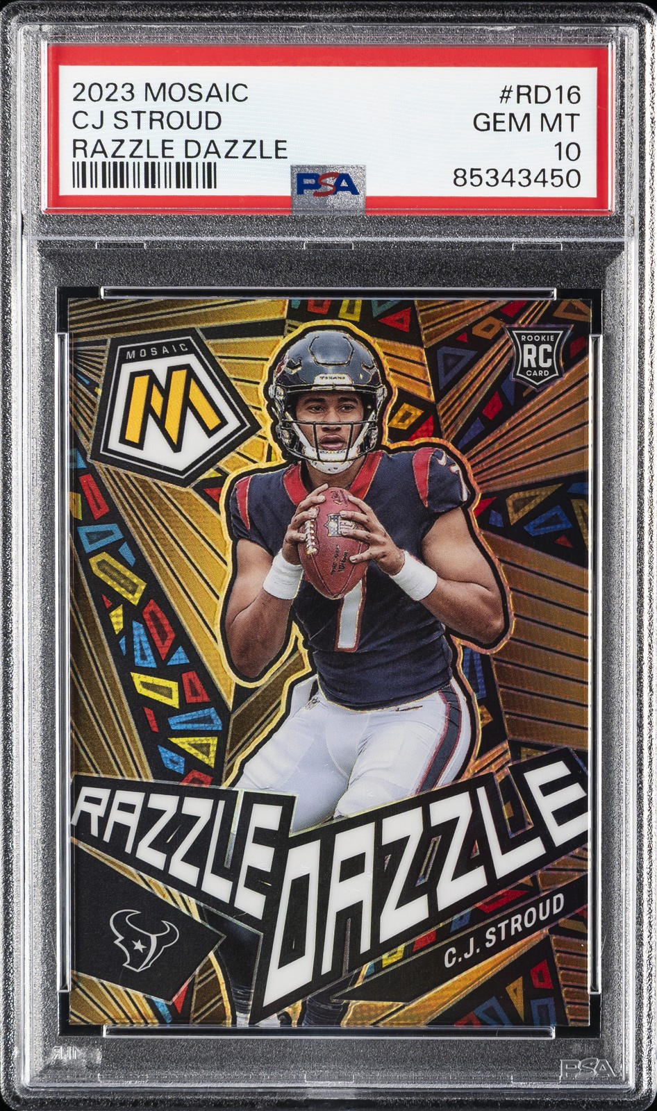 2023 PANINI MOSAIC RAZZLE DAZZLE #RD16 CJ STROUD PSA 10
