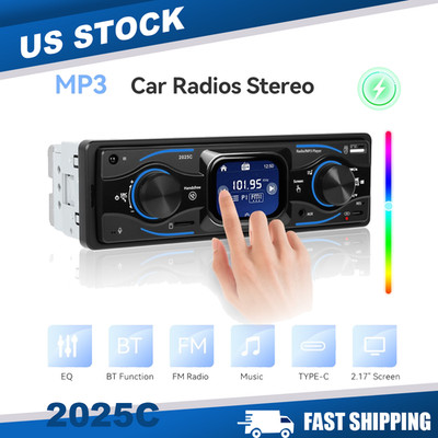 1 DIN 2.17 inch Car Stereo Radio Touch Screen Bluetooth FM MP3 Player TF USB AUX