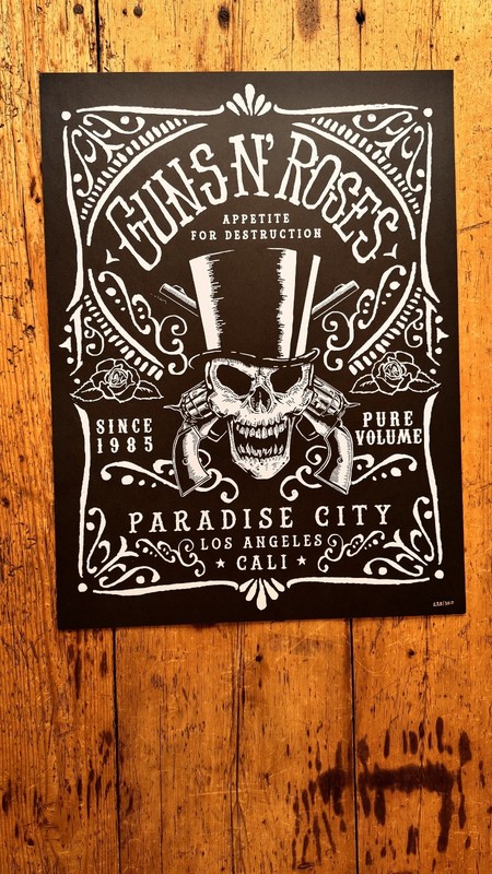Guns N Roses - Tour  Lithograph /  Poster - Paradise City  -  2016