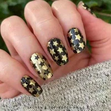 Color Street Nail Polish Strips~ Salute To You ~ Black & Gold