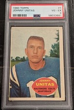 1960 Topps Johnny Unitas PSA 4 VG-EX #1 Baltimore Colts Original Vintage
