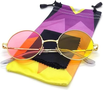 Spamton Pink & Gelb Runde Kreis Sonnenbrille Deltarune Cosplay Kostüm Brille