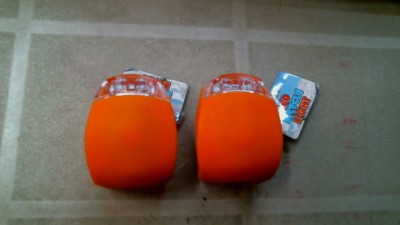 Diamond Vision LED Bicycle Lights, Orange, White Flashing Lights, Pair, FS