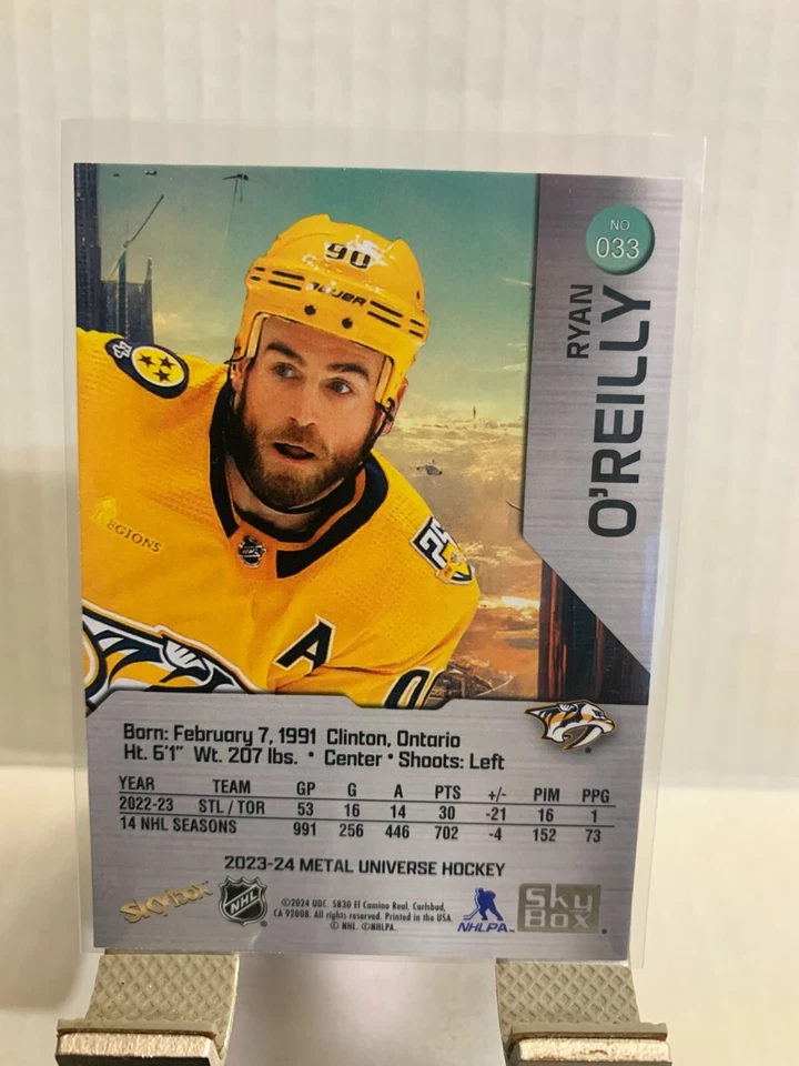 2023-24 SkyBox Metal Universe Ryan O Reilly #033 Nashville Predators - Image 2 of 2